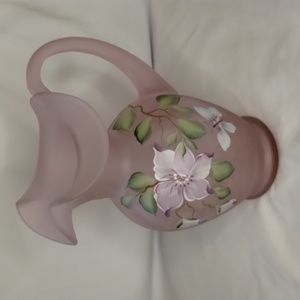 Fenton hand painted flower pitcher